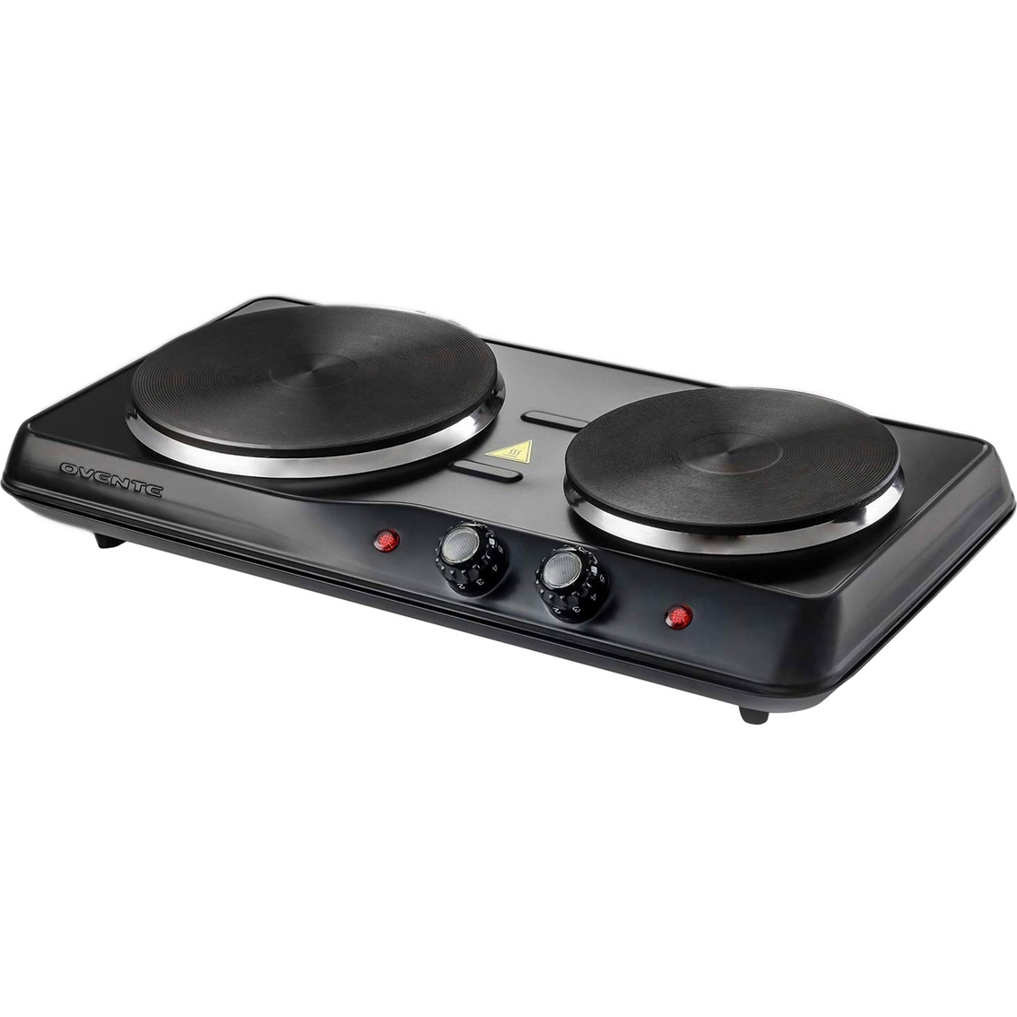 Ovente Electric 6 In. And 7 In. Cast Iron Burner Double Hot Plate