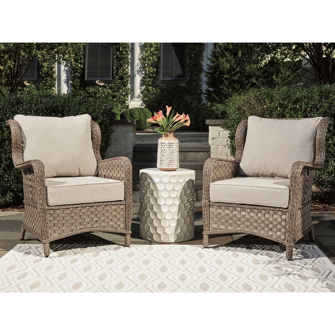 Signature Design By Ashley Clear Ridge Outdoor Lounge Chair 2 Pk Tables Chairs Patio Garden Garage Shop The Exchange