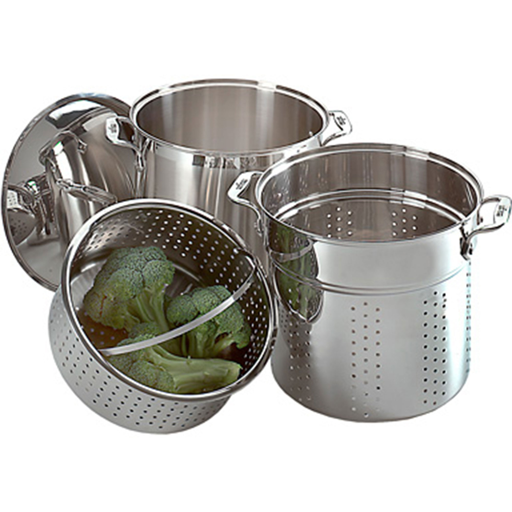 All-clad Stainless Steel 12 Qt. Multi Cooker Set | Stock Pots All Clad Stainless Steel Multi Cooker 12 Qt