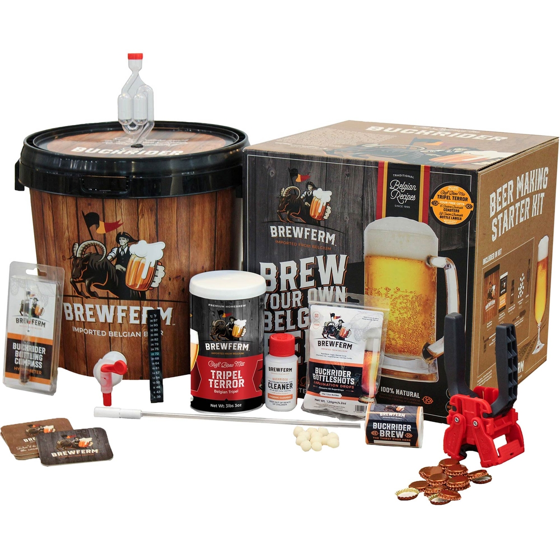 Brewferm Buckriders Belgian Home Brewing Deluxe Craft Beer Kit, Triple Terror