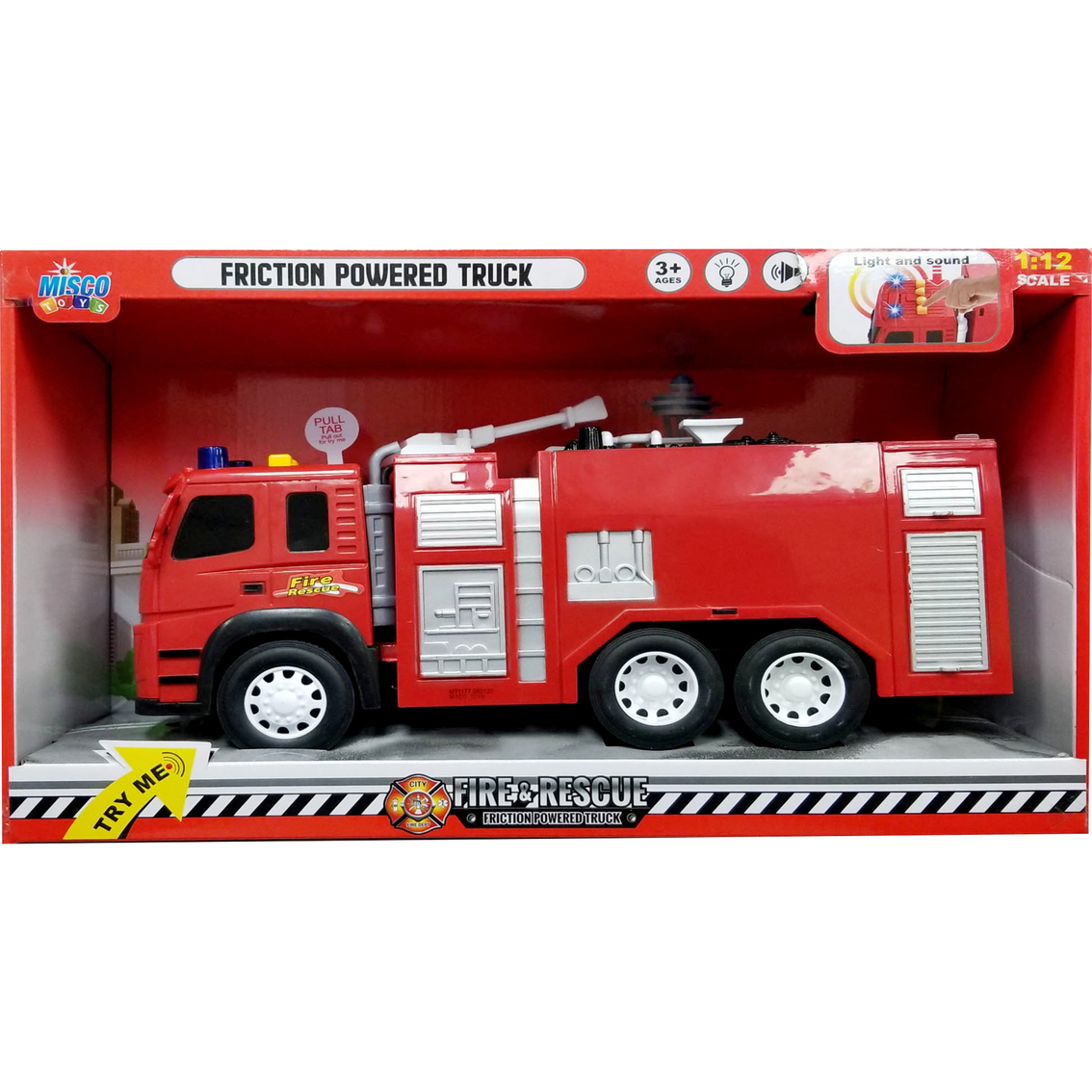 RC Kids Fire Engine Easy Control With Lights Music Sound & Removable Fireman 