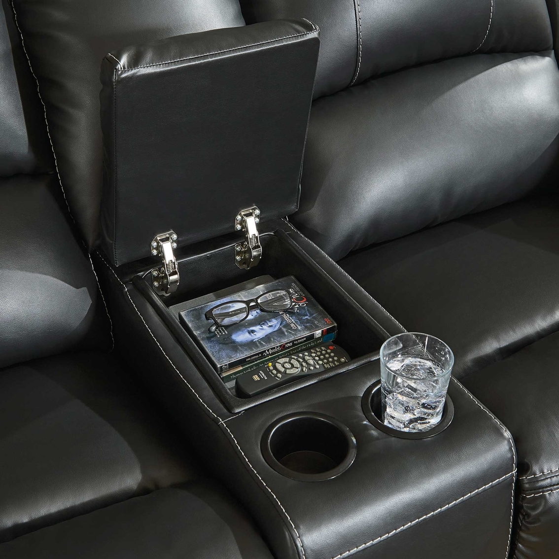 Signature Design by Ashley Calderwell Power Reclining Loveseat with Console - Image 5 of 5