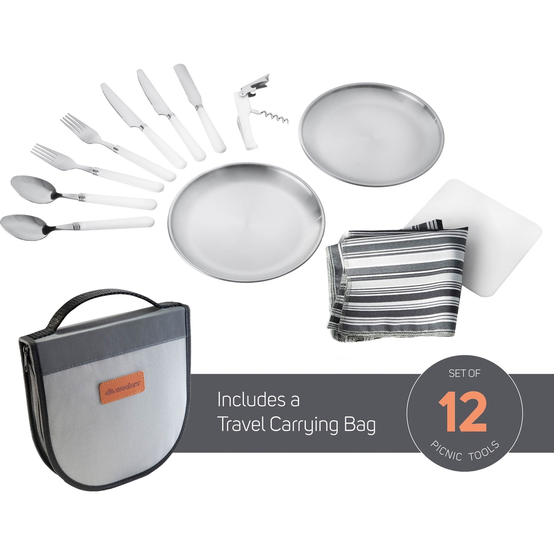 Wealers Camp and Kitchen Mess Kit 12 pc. with Bag - Image 2 of 6