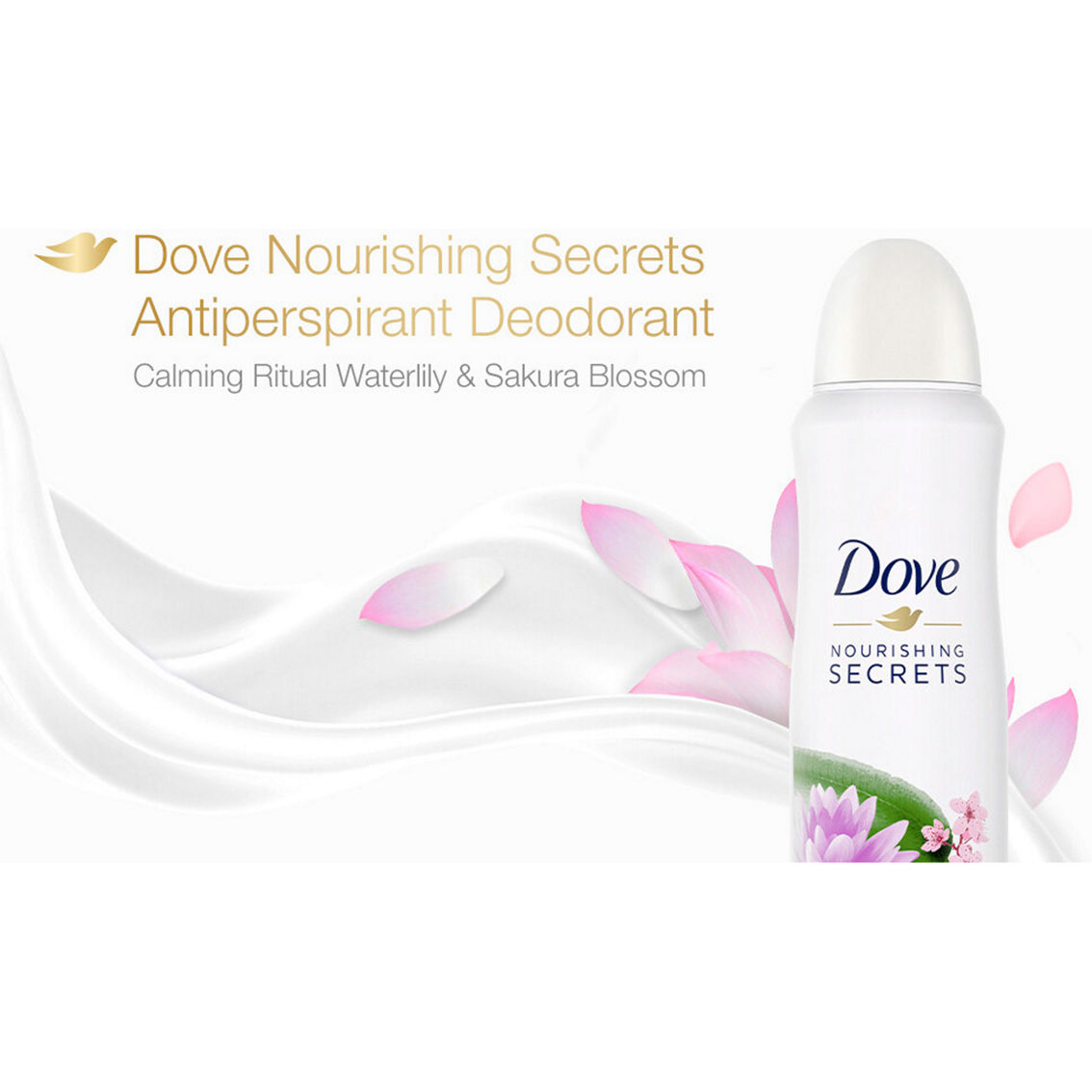 Dove Nourishing Secrets Dry Spray Antiperspirant Waterlily and Sakura Blossom - Image 3 of 3