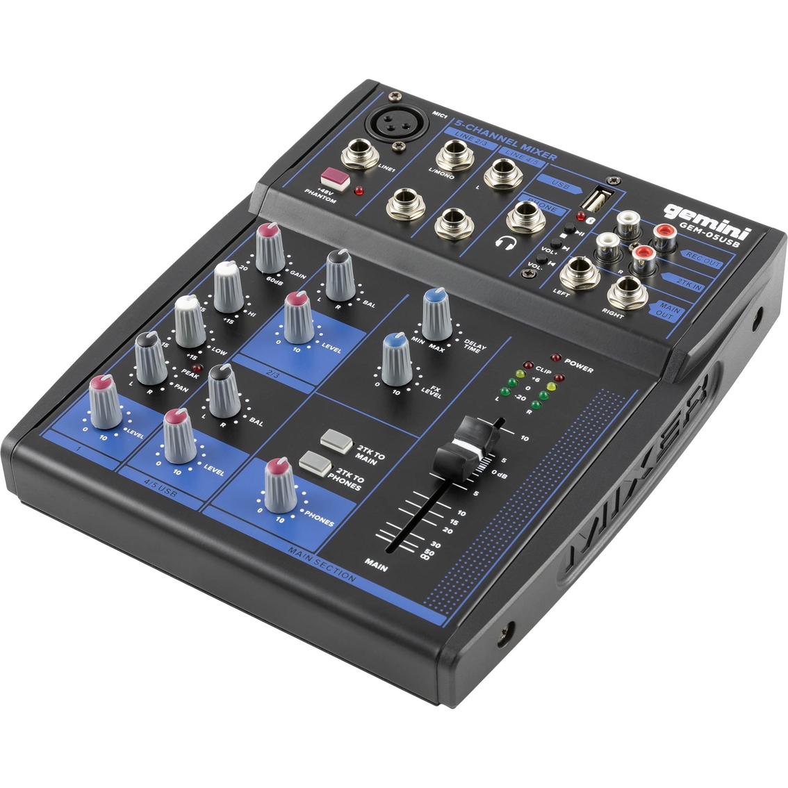 Gemini GEM-05USB 5-Channel USB and Bluetooth Mixer - Image 3 of 5