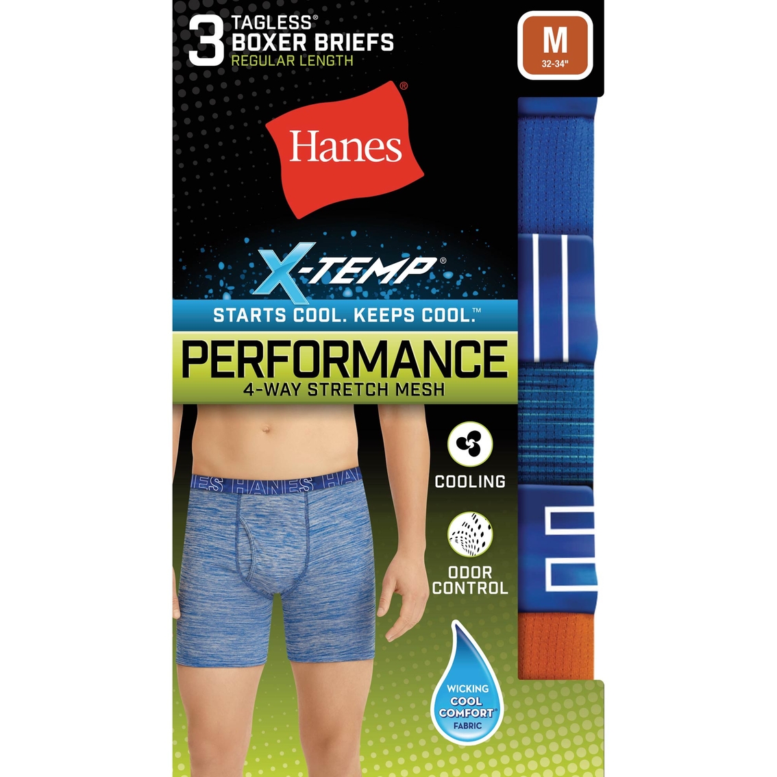 Hanes X Temp Stretch Boxer Briefs 3 Pk., Underwear