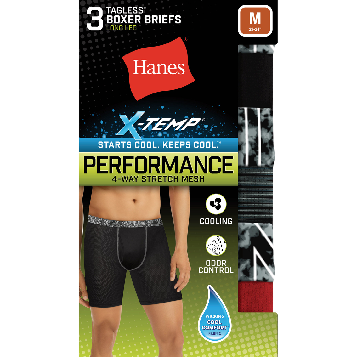 Hanes X Temp Lightweight Boxer Briefs 3 Pk., Underwear