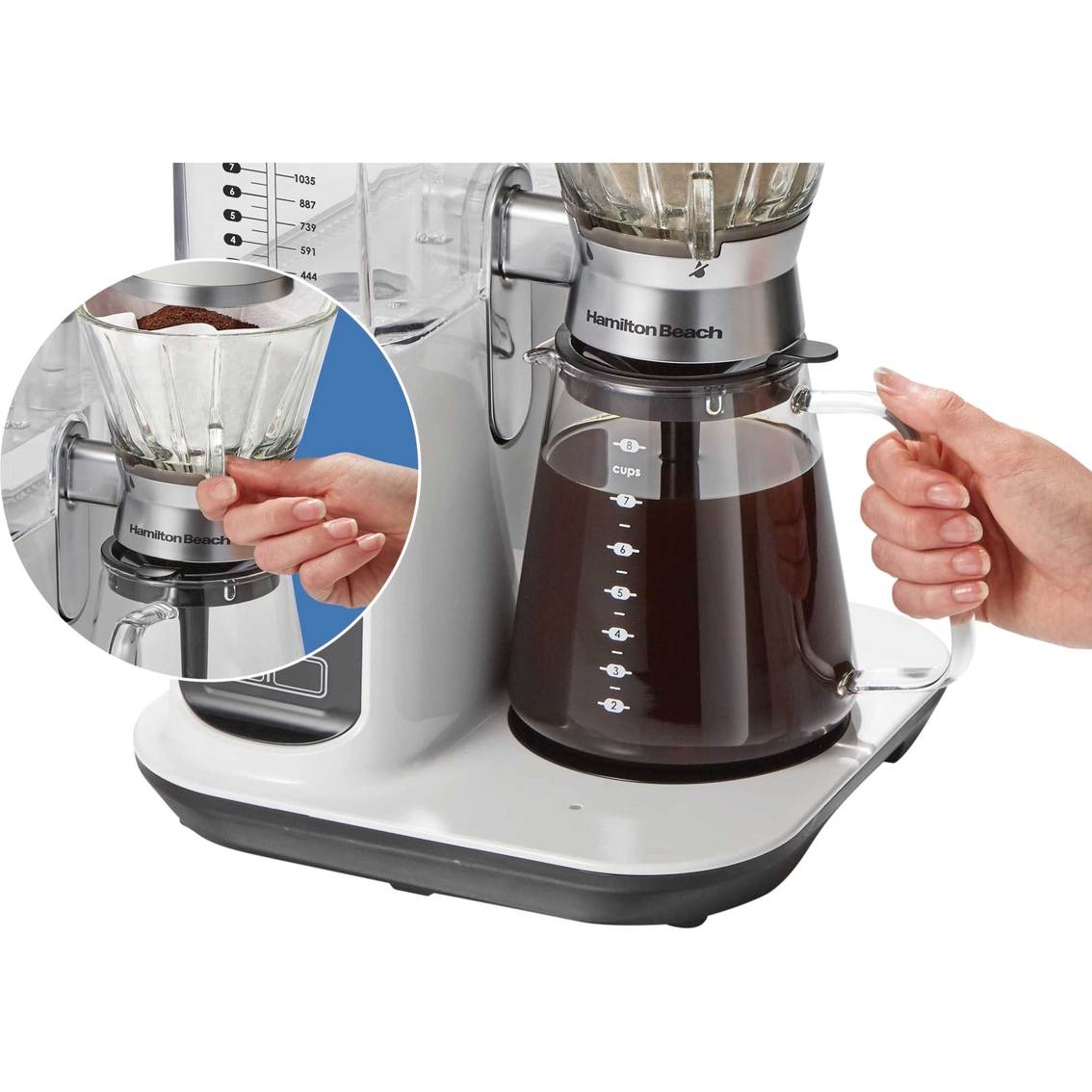 Hamilton Beach Convenient Craft Automatic or Manual Pour Over Coffee Brewer - Image 5 of 7