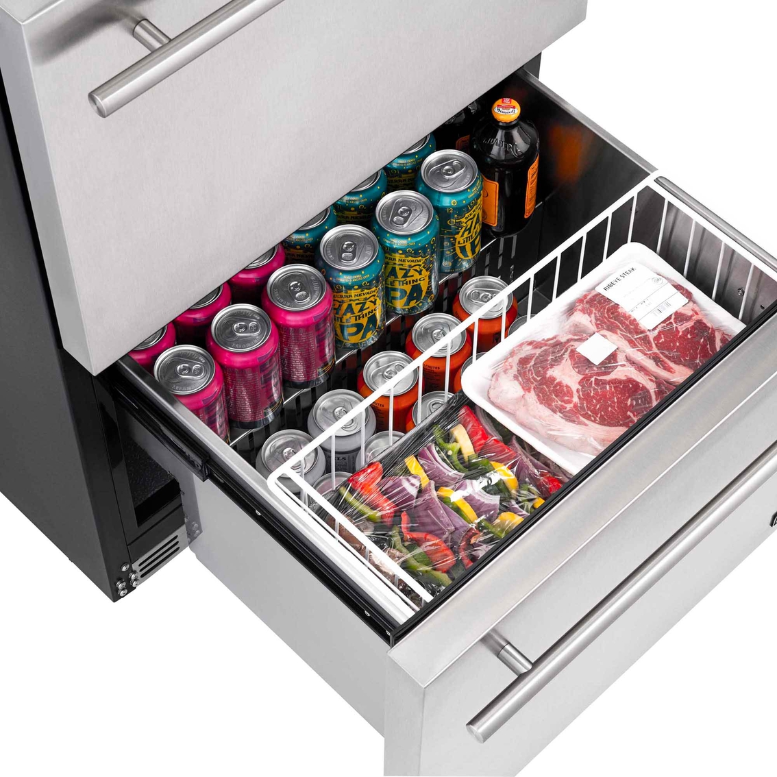 NewAir 24 in. Built In Dual Zone 20 Bottle and 70 Can Wine and Beverage Fridge - Image 7 of 10