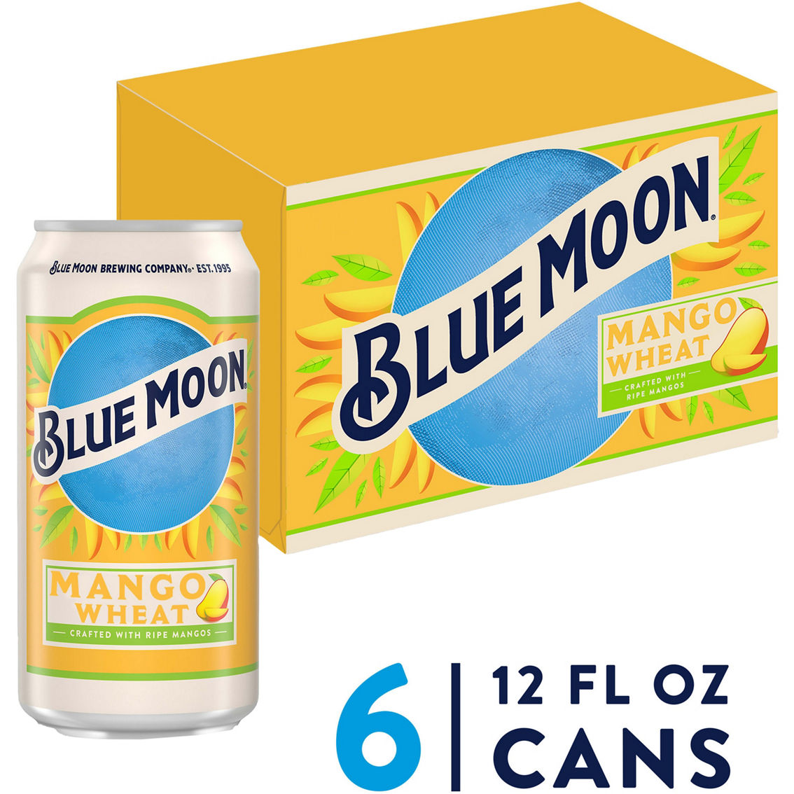 Blue Moon Mango Wheat Ale Beer 6 pk., 12 oz. Cans - Image 2 of 2