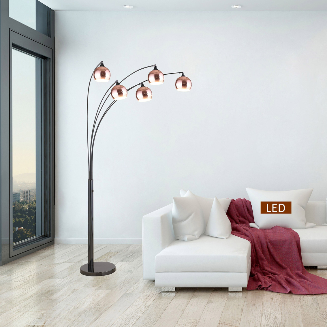 Artiva USA Amore 86 in. Two-Tone LED Floor Lamp with Dimmer - Image 2 of 2