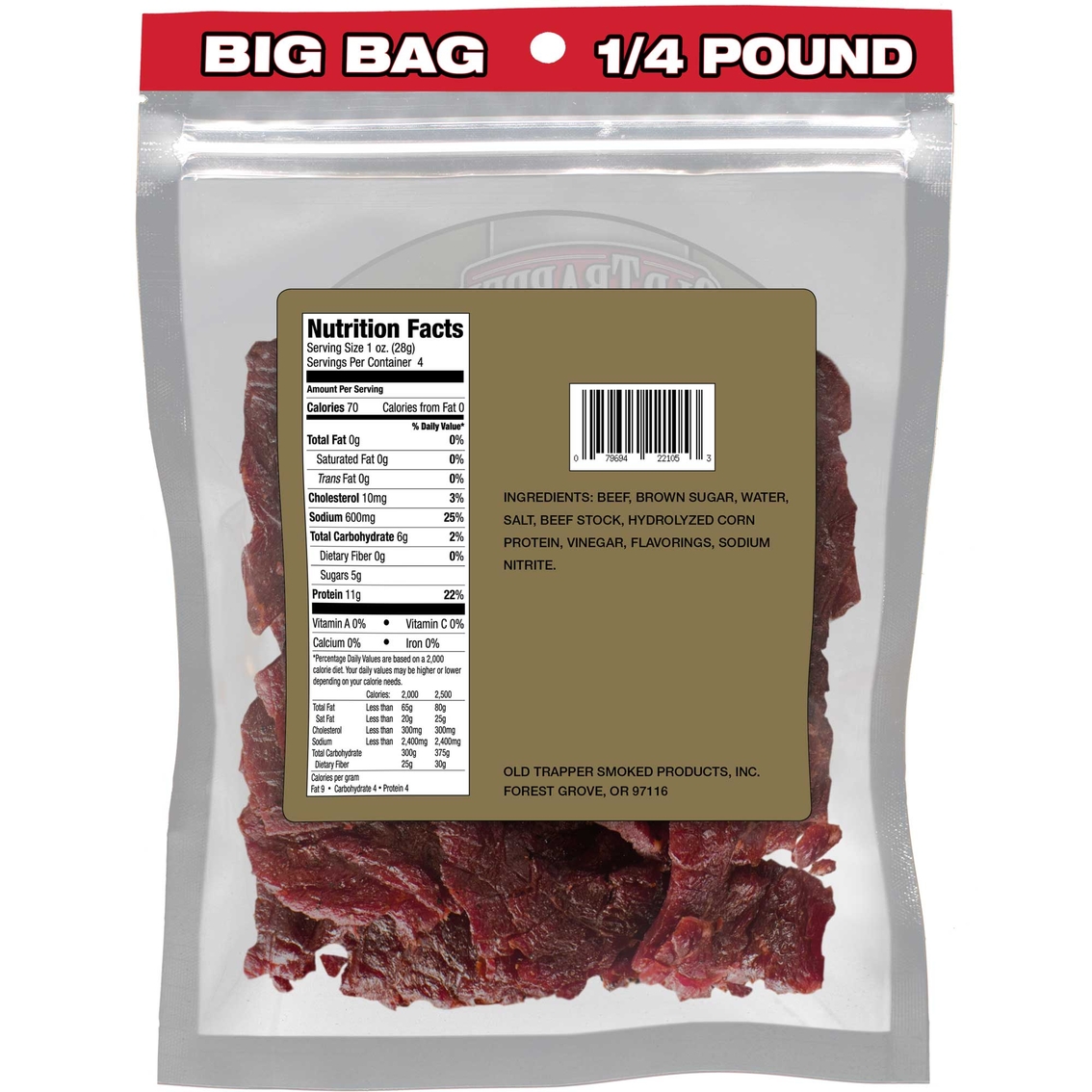 Old Trapper Old Fashioned Beef Jerky 4 oz. - Image 2 of 2