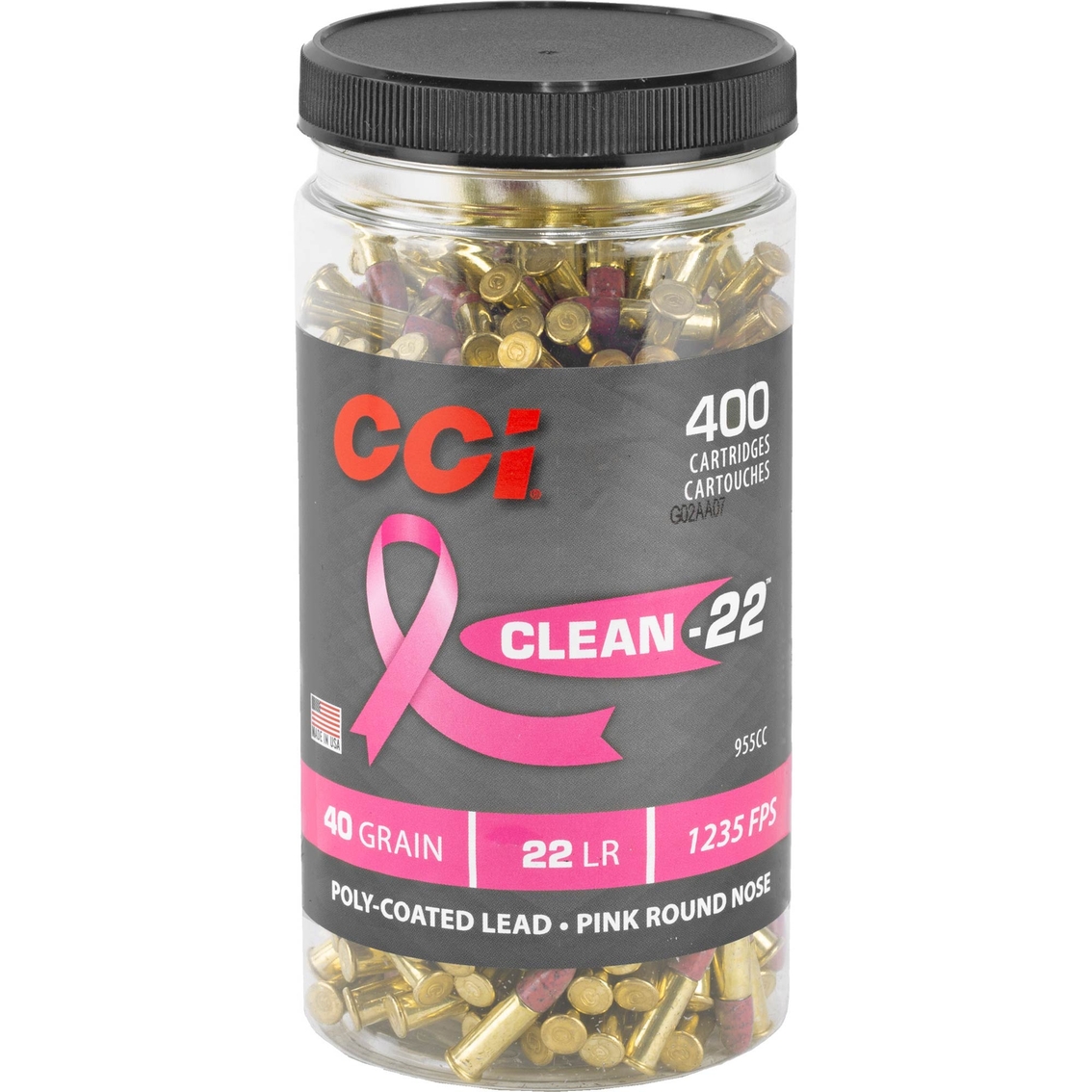 CCI Clean Pink 22 LR 40 Gr. Lead Round Nose 400 Rnd - Image 2 of 2