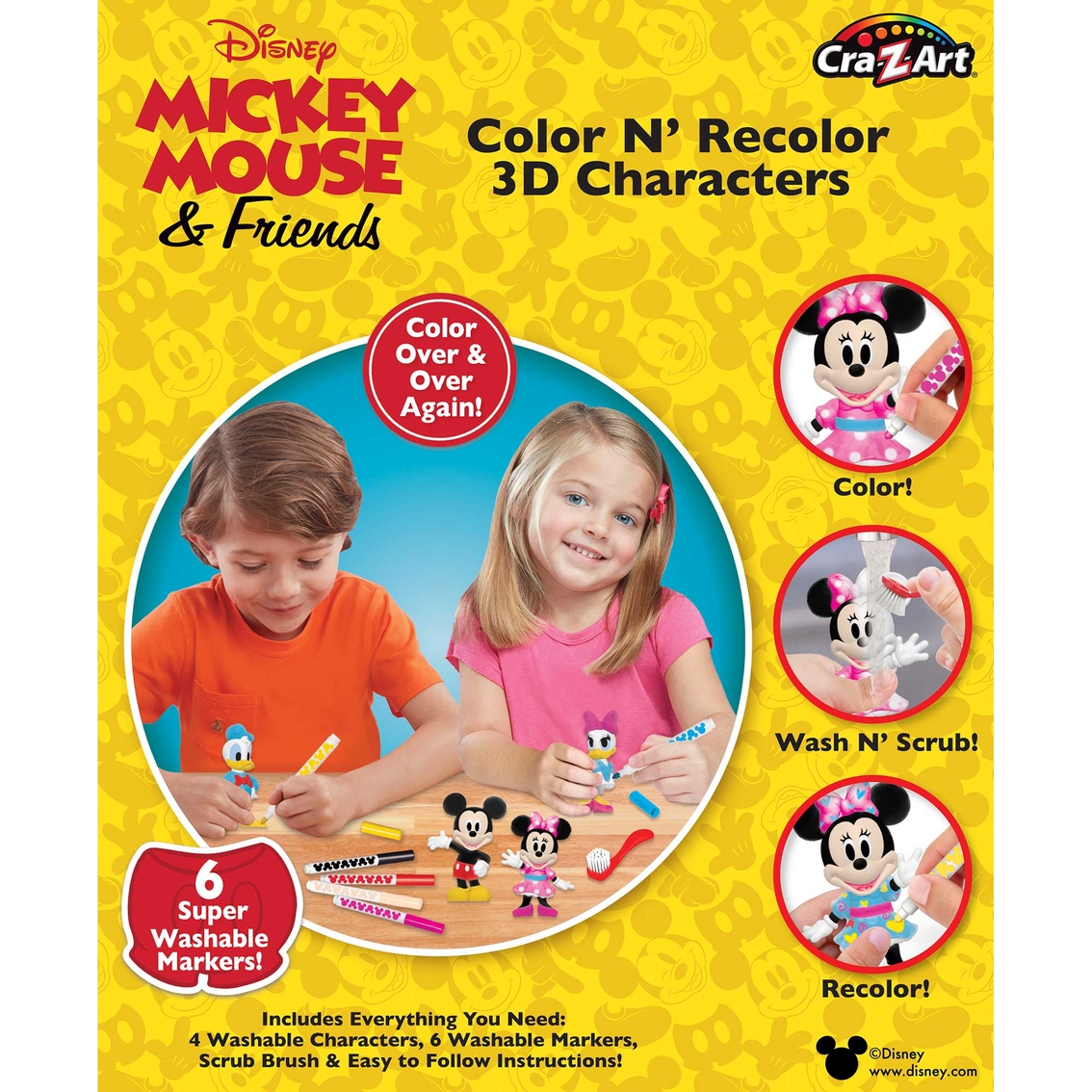 Cra-Z-Art Disney Mickey Mouse and Friends Color N' Recolor 3D Characters Set - Image 2 of 9