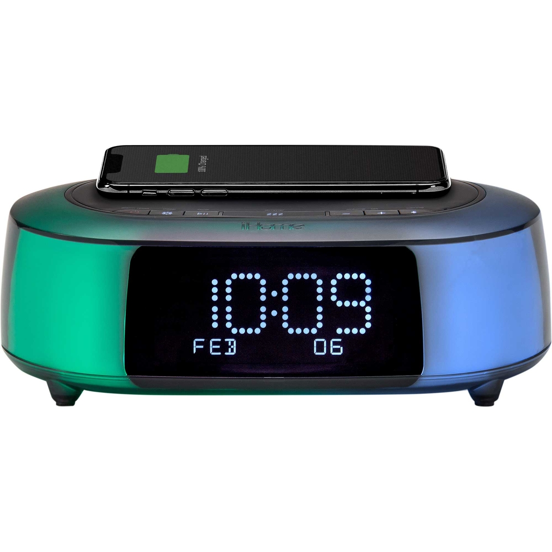 iHome TimeBoost Bluetooth Speaker with Alarm Clock and Qi Wireless Charging - Image 4 of 10