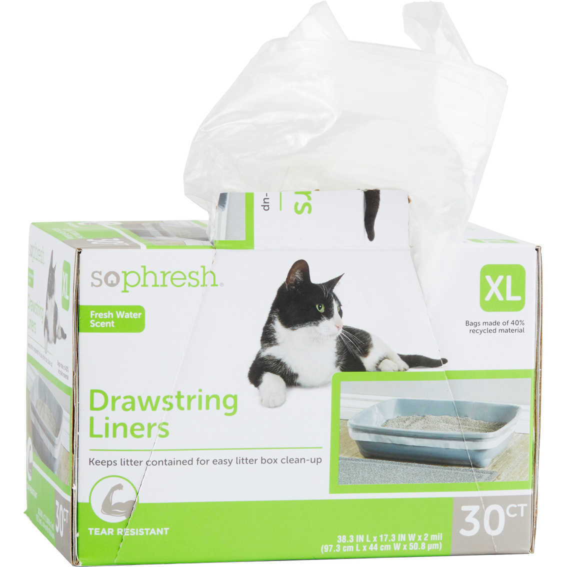 So Phresh Fresh Water Scent Drawstring Litter Box Liners 30 ct. - Image 3 of 3