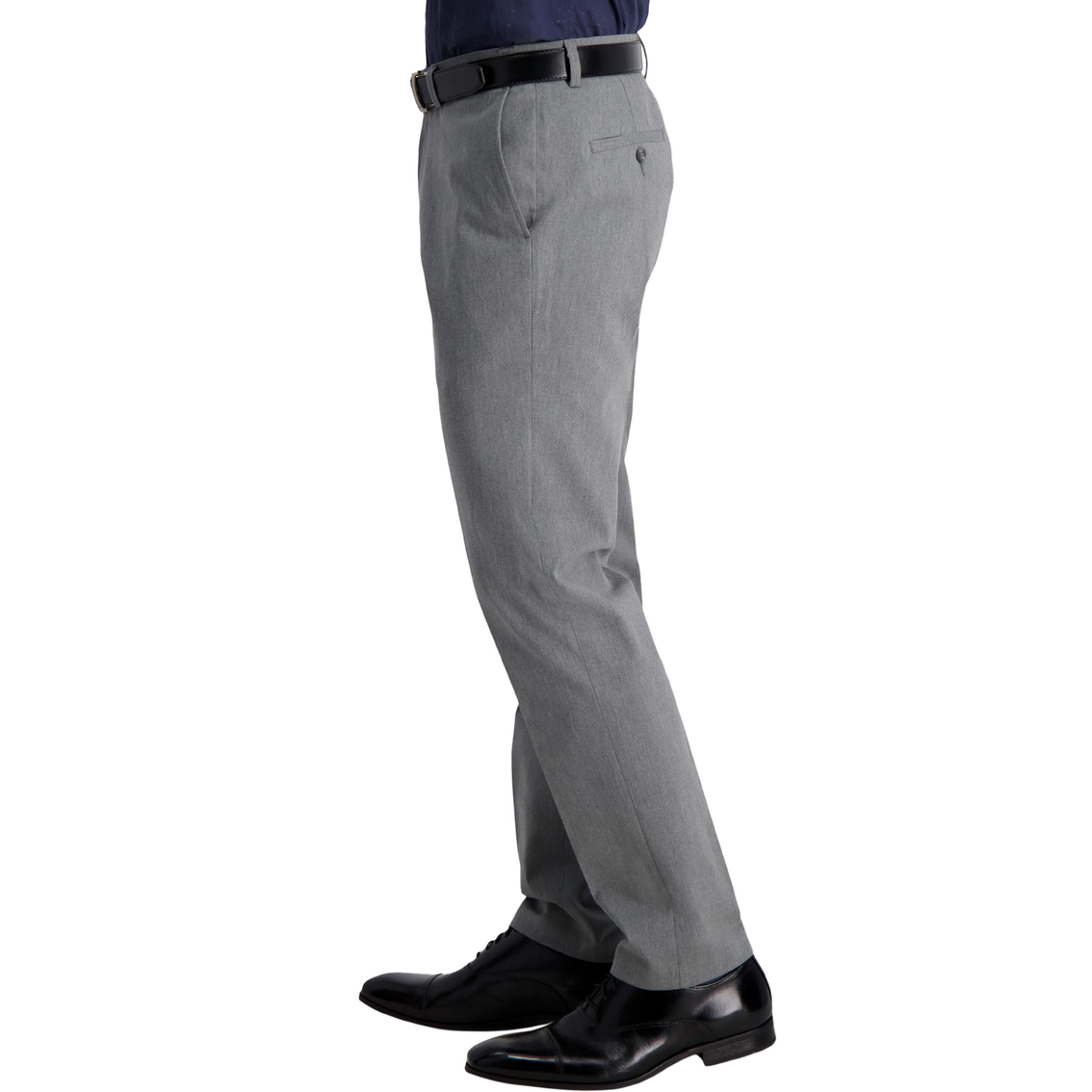 Haggar Iron Free Khaki Slim Straight Fit Flat Front Flex Waistband Casual Pants - Image 3 of 4
