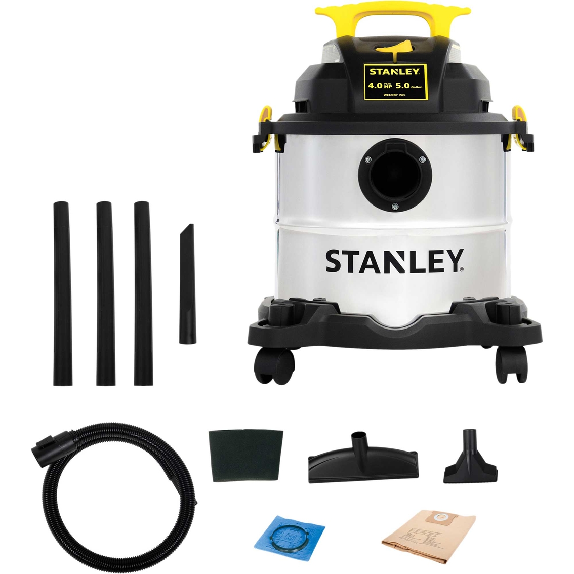 Stanley Stainless Steel 5 gal. 4 Horsepower Wet/Dry Vacuum - Image 4 of 5