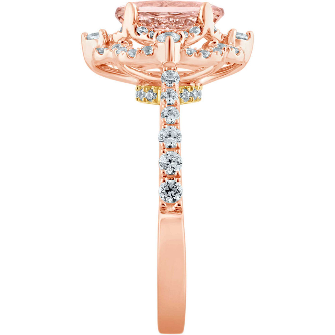 Truly Zac Posen 14K Two Tone Gold Morganite and 3/4 CTW Diamond Engagement Ring - Image 3 of 3