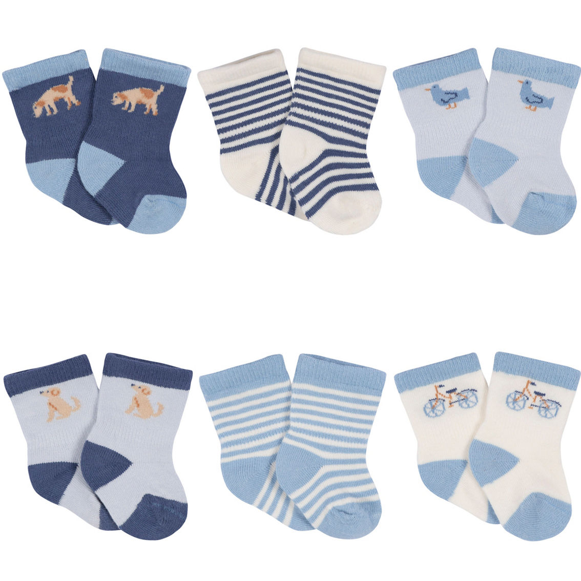 Gerber Infant Boys Terry Bootie Socks 6 Pk. | Baby Boy 0-24 Months ...