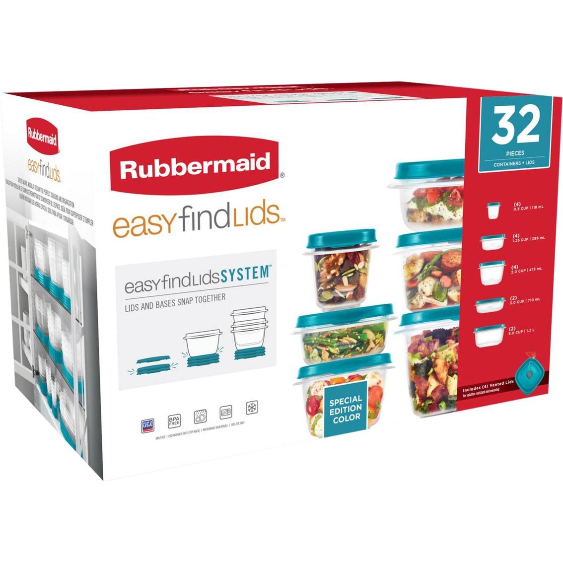 Rubbermaid Easy Find Lids 32 pc Set with Vents - Image 2 of 2