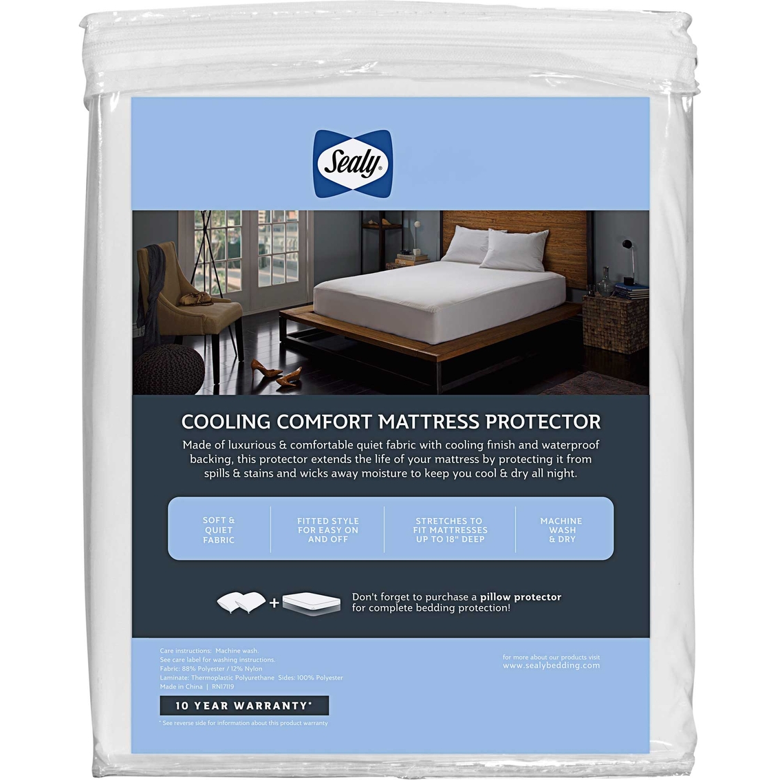 Sealy Cool Comfort Mattress Protector - Image 2 of 4