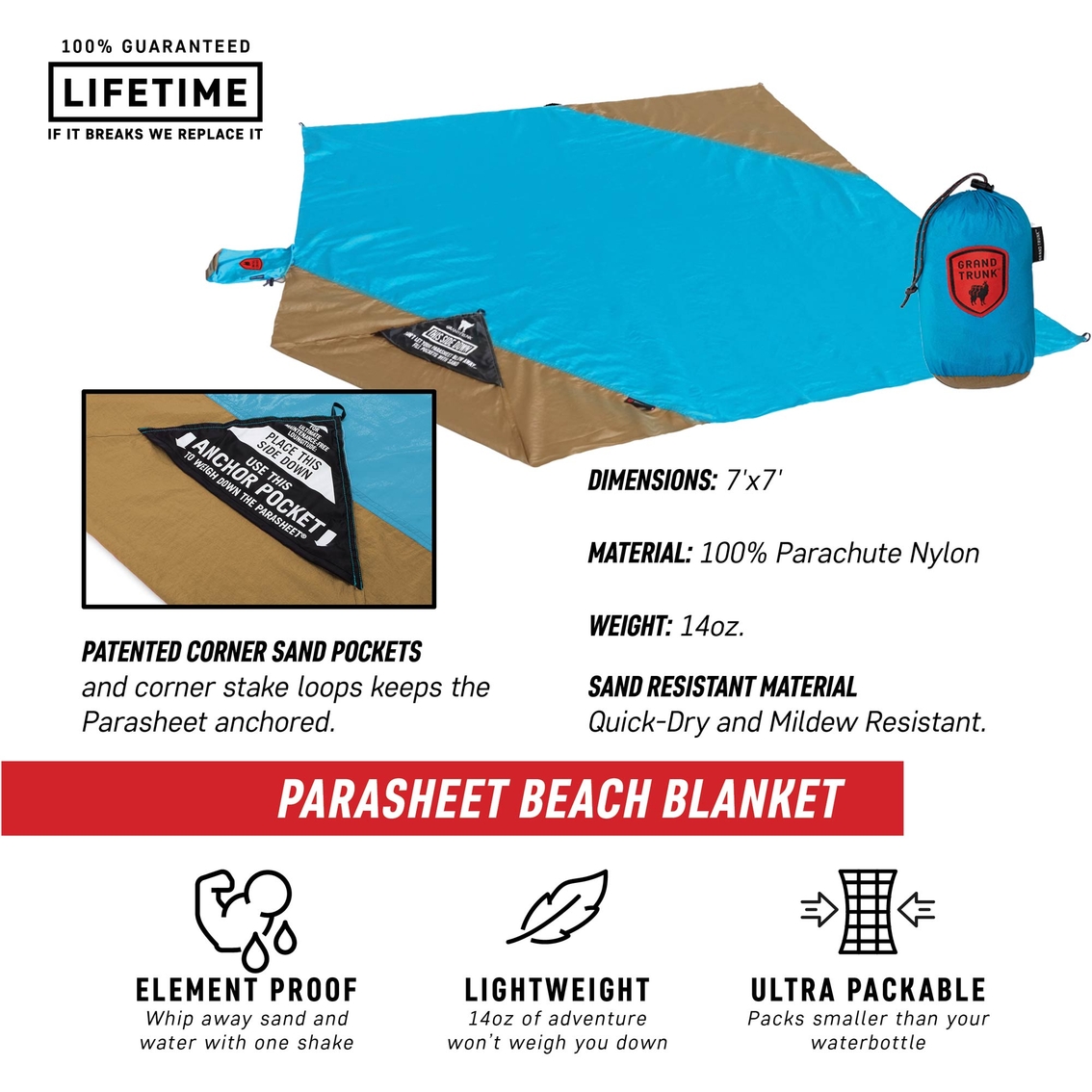 Grand Trunk Parasheet Beach Blanket - Image 2 of 8
