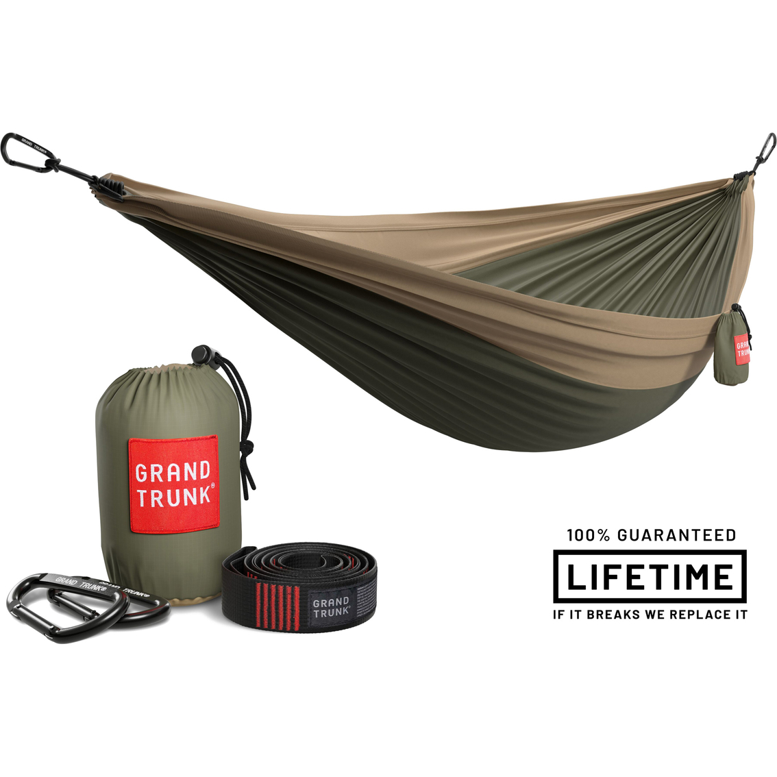 Grand Trunk Double Parachute Nylon Hammock with Straps - Image 6 of 8