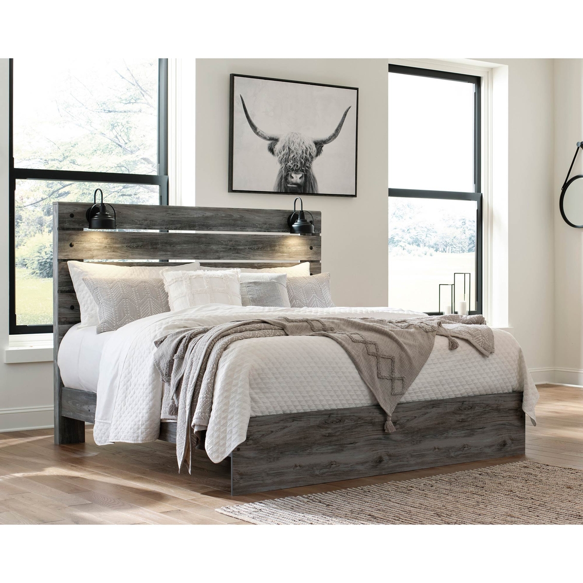 Signature Design by Ashley Baystorm Panel Bed 5 pc. Bedroom Set with Lights - Image 2 of 6