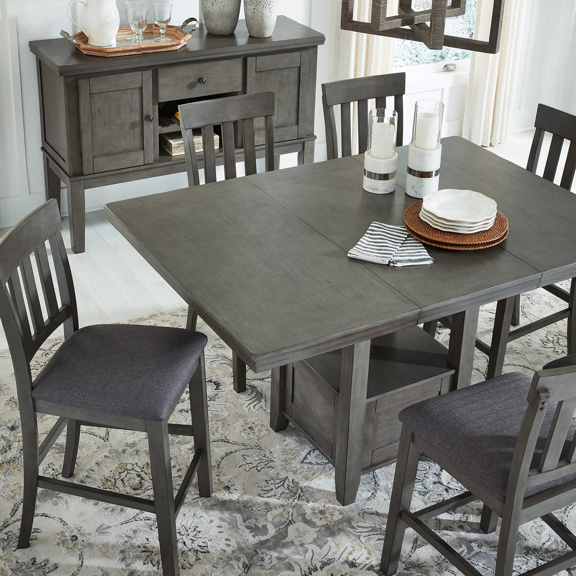 Signature Design by Ashley Hallanden 7 pc. Counter Dining Set - Image 6 of 7