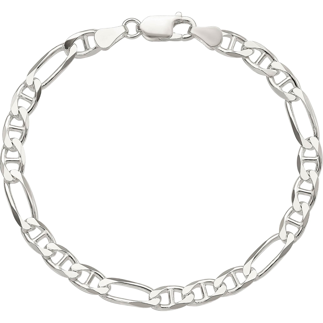 Sterling Silver 5.5mm Figaro Anchor Chain | Men's Bracelets | Jewelry ...