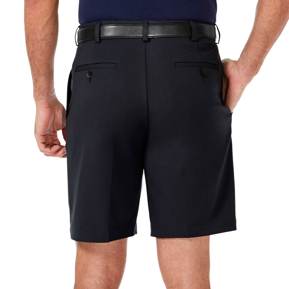 Haggar Cool 18 PRO Stretch Solid Pleat Front Shorts - Image 2 of 3