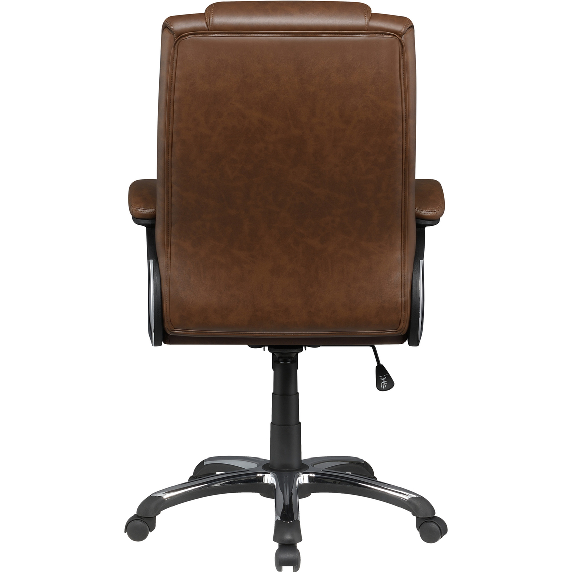 Coaster Brown Weathered Leatherette Adjustable Height Office Chair with Padded Arms - Image 2 of 6