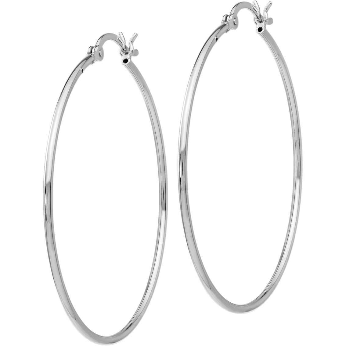 Sterling Silver Polished Hinged Hoop Earrings - Image 1 of 2
