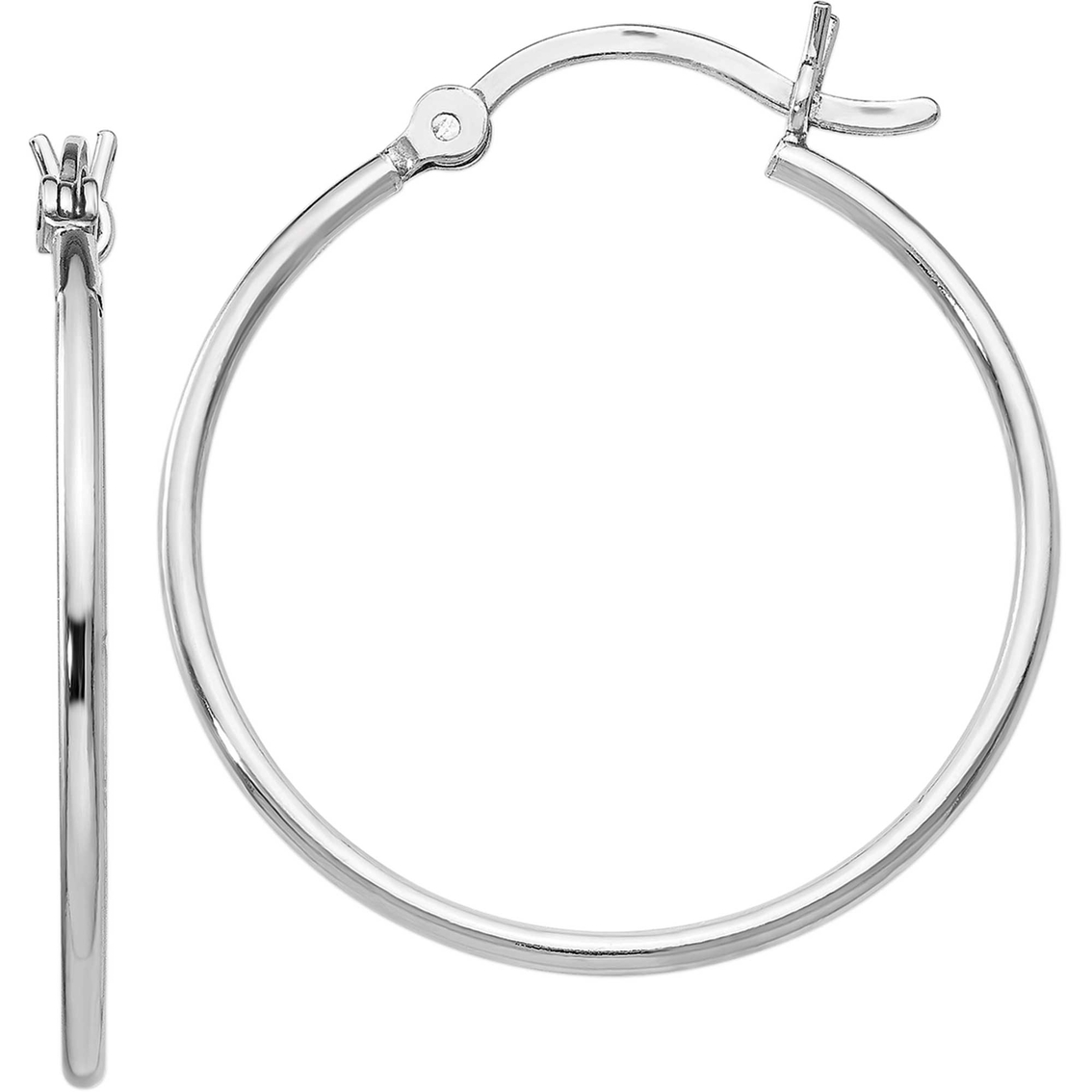 Sterling Silver Polished Hinged Hoop Earrings - Image 2 of 2