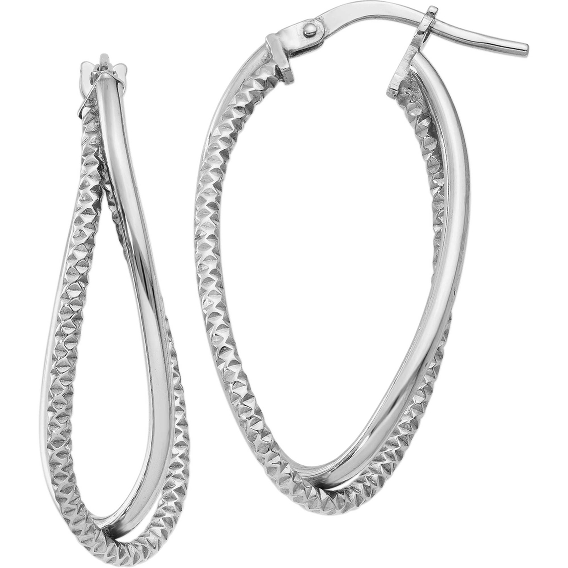 Sterling Silver Polished and Textured Fancy Earrings - Image 2 of 2