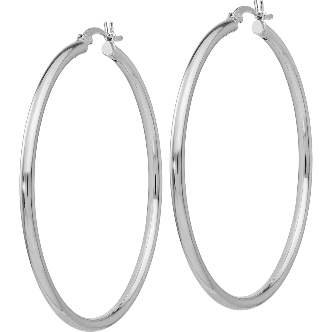Sterling Silver Polished Hinged Hoop Earrings - Image 2 of 2