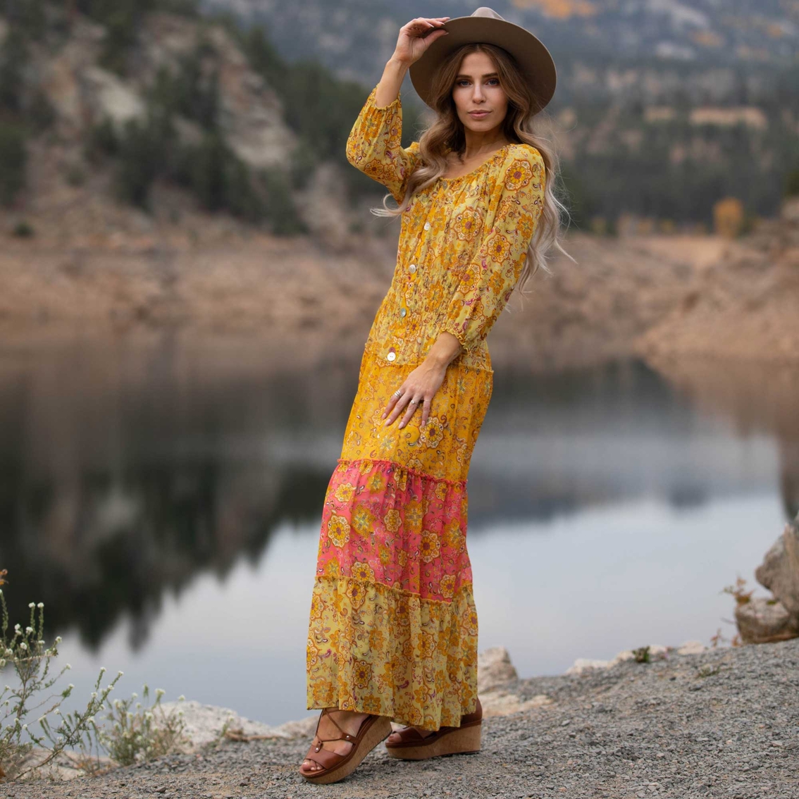 Figueroa & Flower Mix Print Tiered Maxi Dress | Dresses | Clothing ...