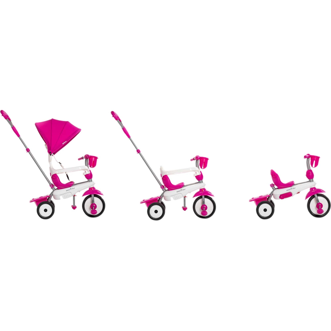 smarTrike Breeze Plus Kids Pink 4 in 1 Tricycle Push Bike - Image 2 of 6
