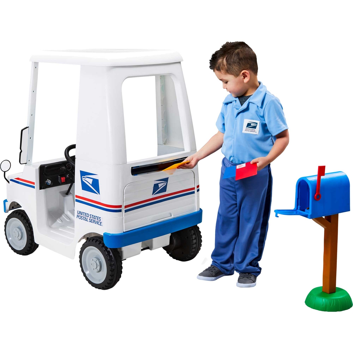 KidTrax US Postal Service 6 Volt Mail Delivery Truck Electric Ride On Toy - Image 2 of 4