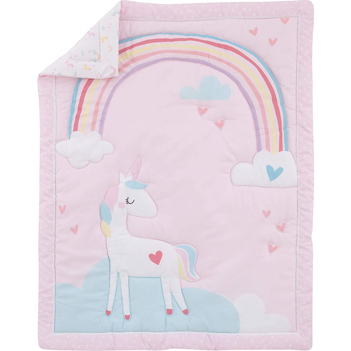 Little Love by NoJo Rainbow Unicorn 3 pc. Crib Bed Set - Image 2 of 3