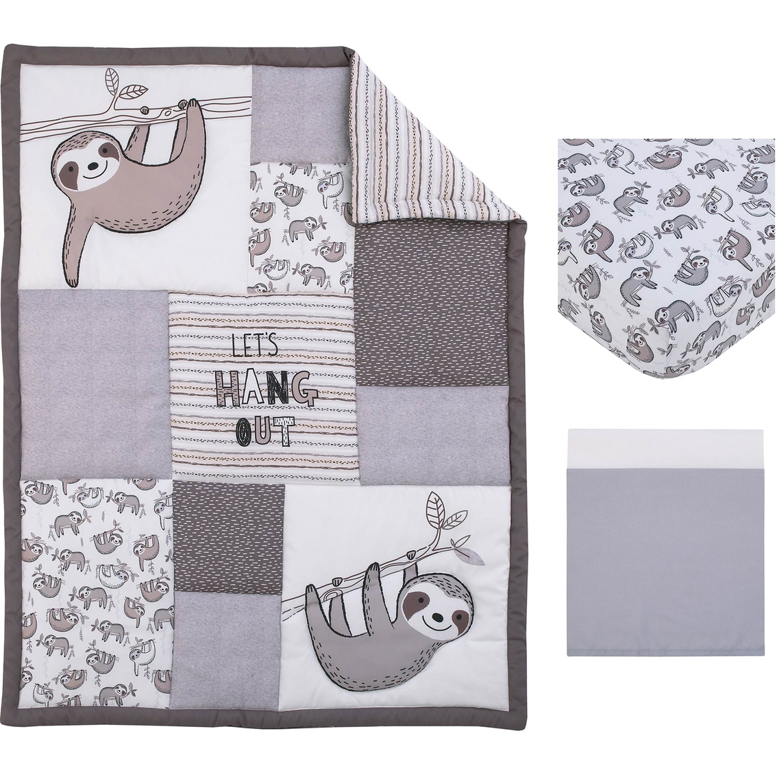 Little Love by Nojo Sloth Let's Hang Out Crib Bed 3 pc. Set - Image 2 of 5