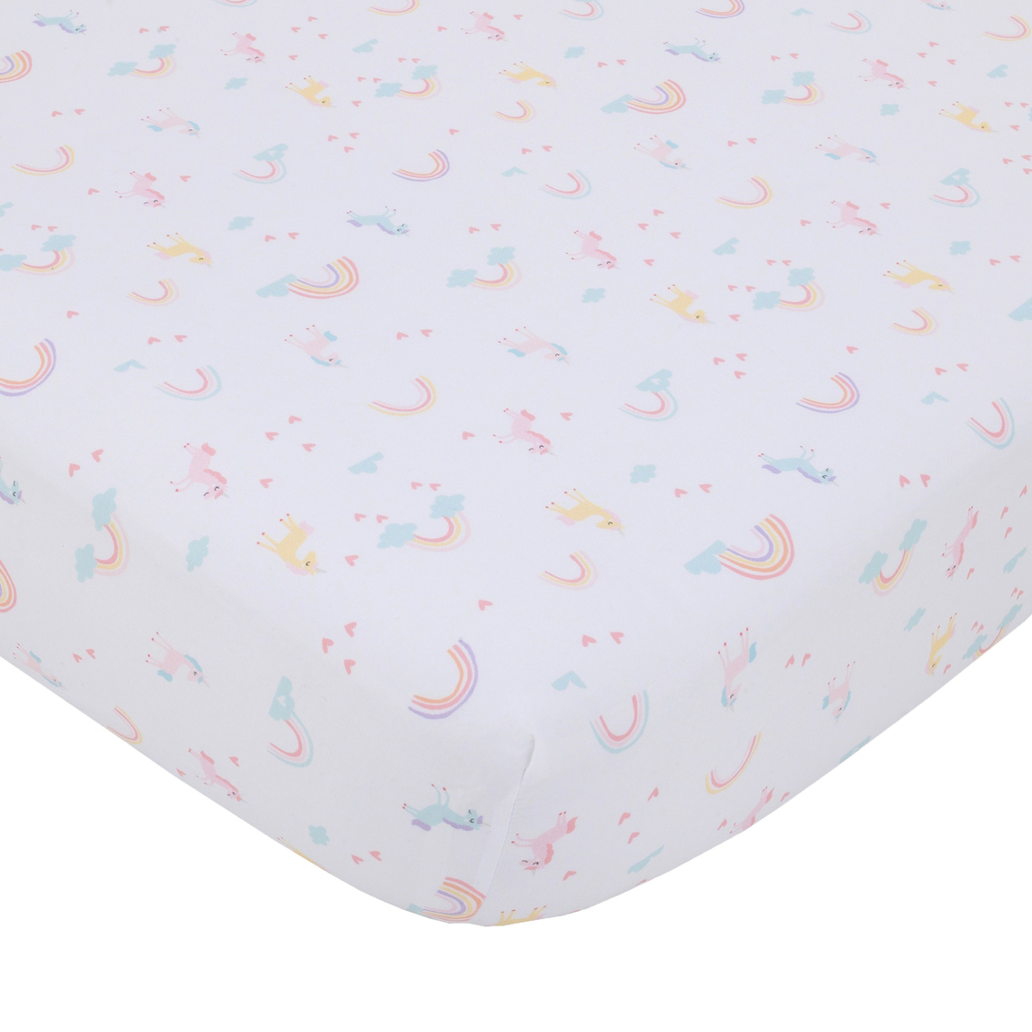 Little Love by Nojo Rainbow Unicorn Mini Crib Bed 3 pc. Set - Image 3 of 5