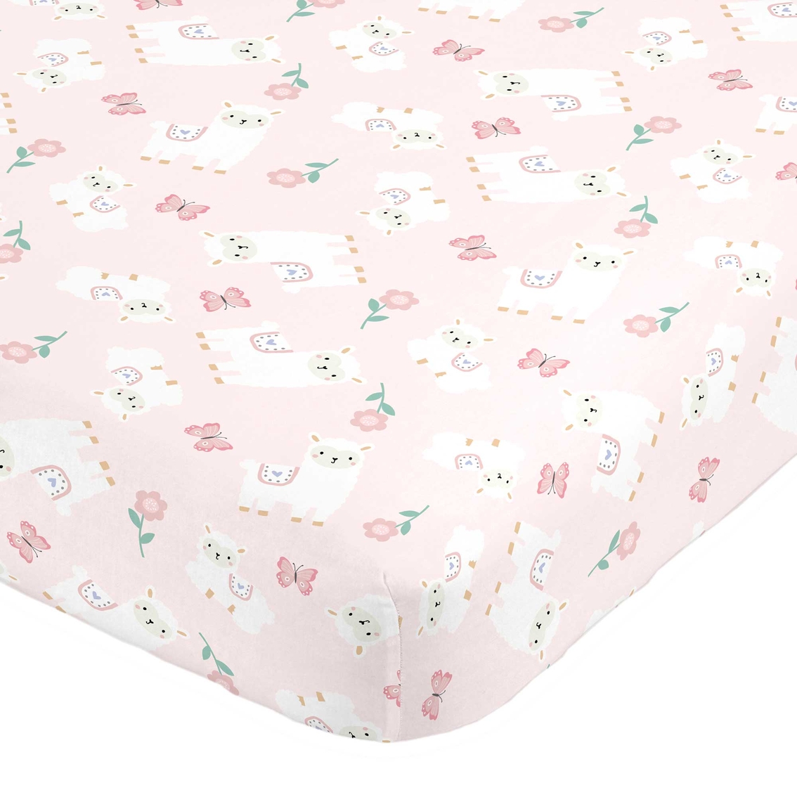 Little Love by NoJo Sweet Llama and Butterflies Mini Crib 3 pc. Bedding Set - Image 5 of 5