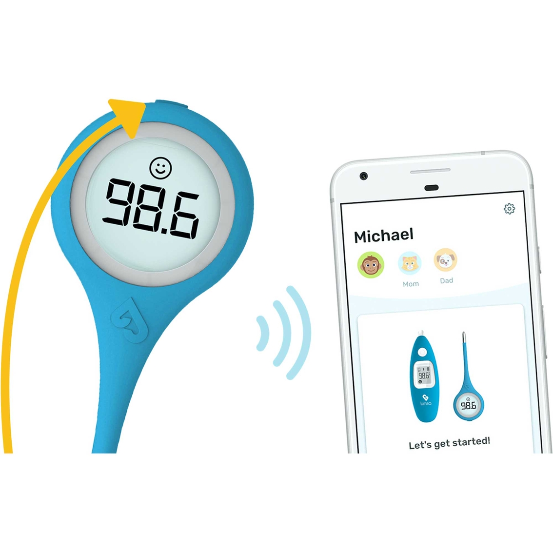 Kinsa QuickCare Smart Digital Thermometer with Smartphone App and Health Guidance - Image 4 of 6