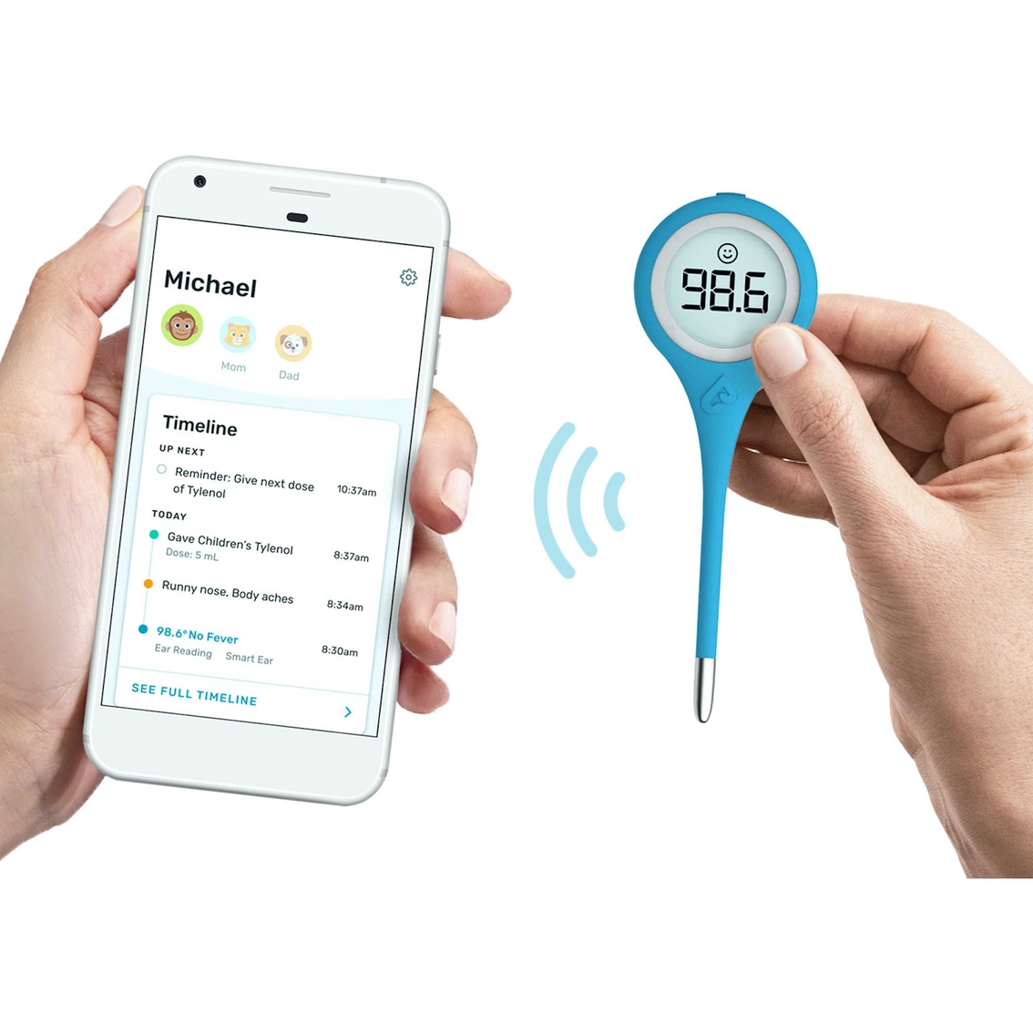 Kinsa QuickCare Smart Digital Thermometer with Smartphone App and Health Guidance - Image 5 of 6