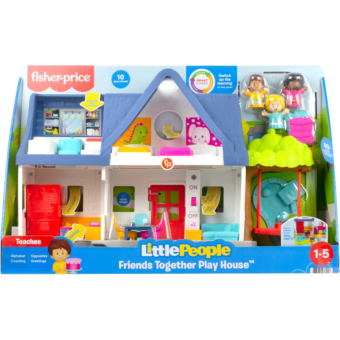 Fisher Price Little People Friends Together Play House NEW box sounds home  pool