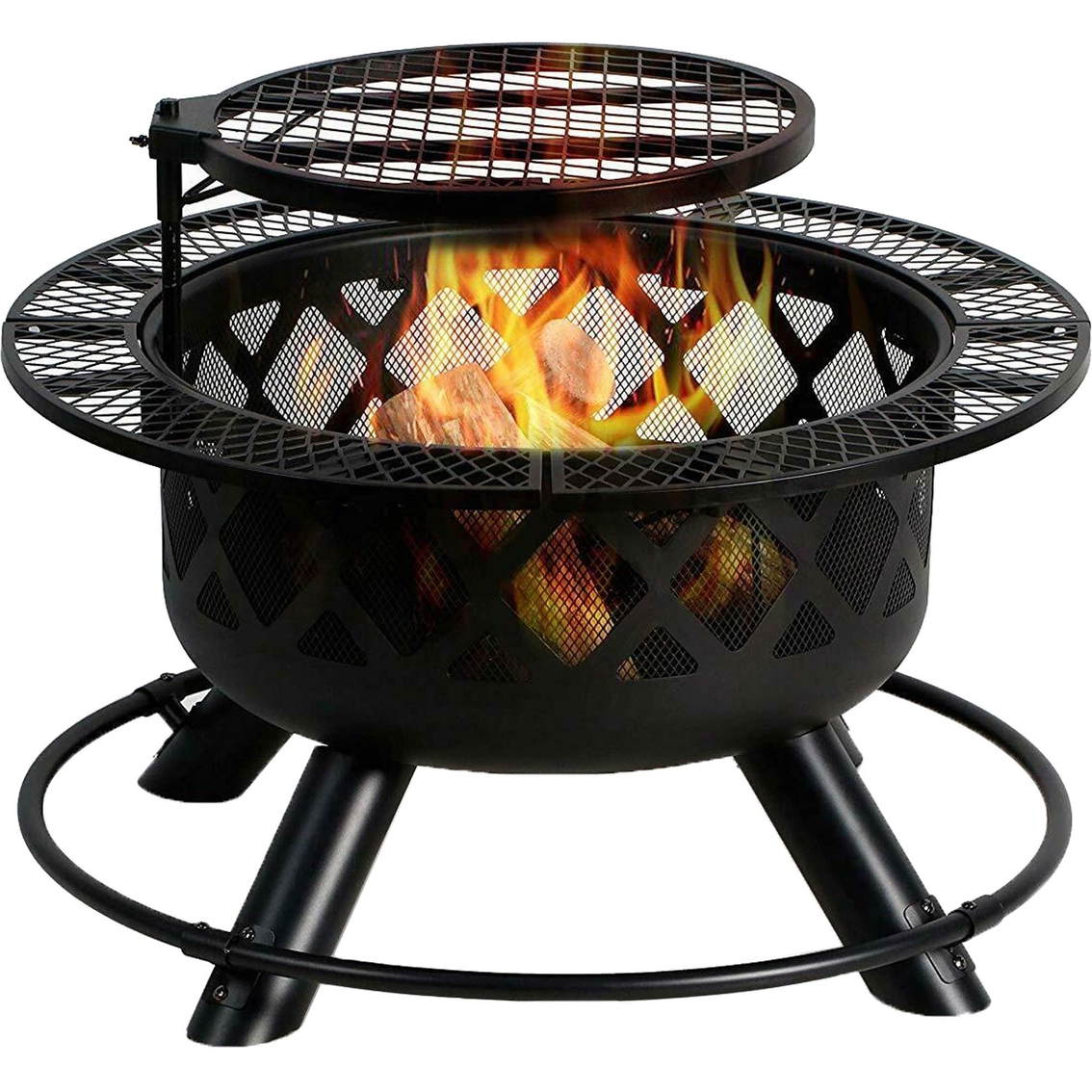 Heatmaxx 32 in. Wood Fire Pit and Grill - Image 2 of 2