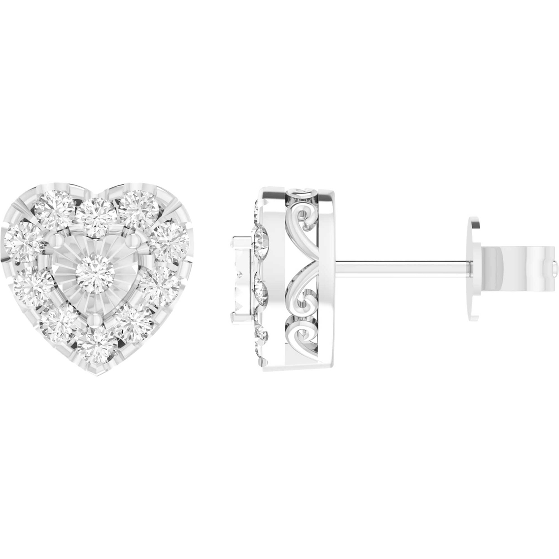 Sterling Silver 1 CTW Diamond Pendant and Earring Set - Image 4 of 5