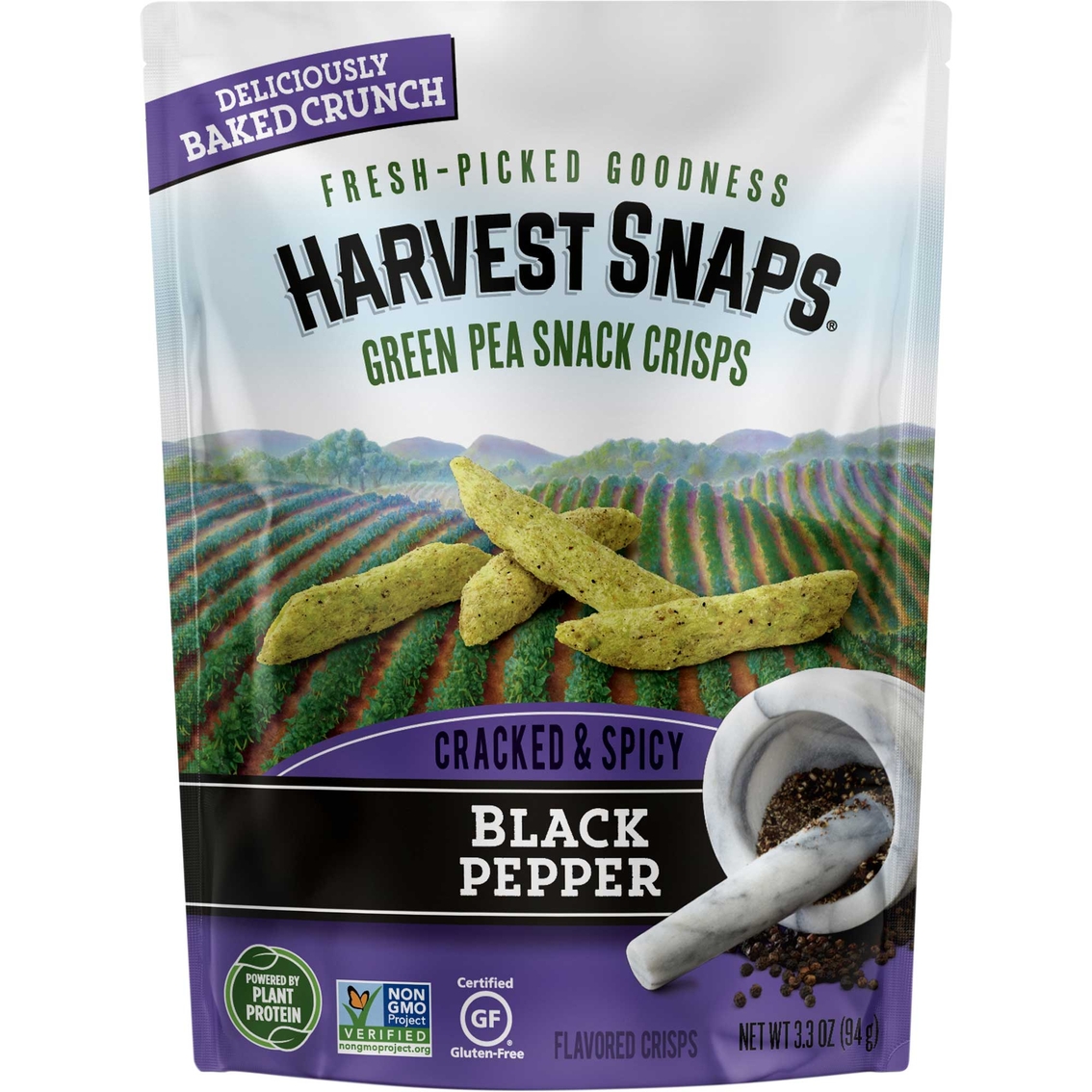 Calbee Harvest Snaps Snapea Crisps, Black Pepper 3.3 oz.